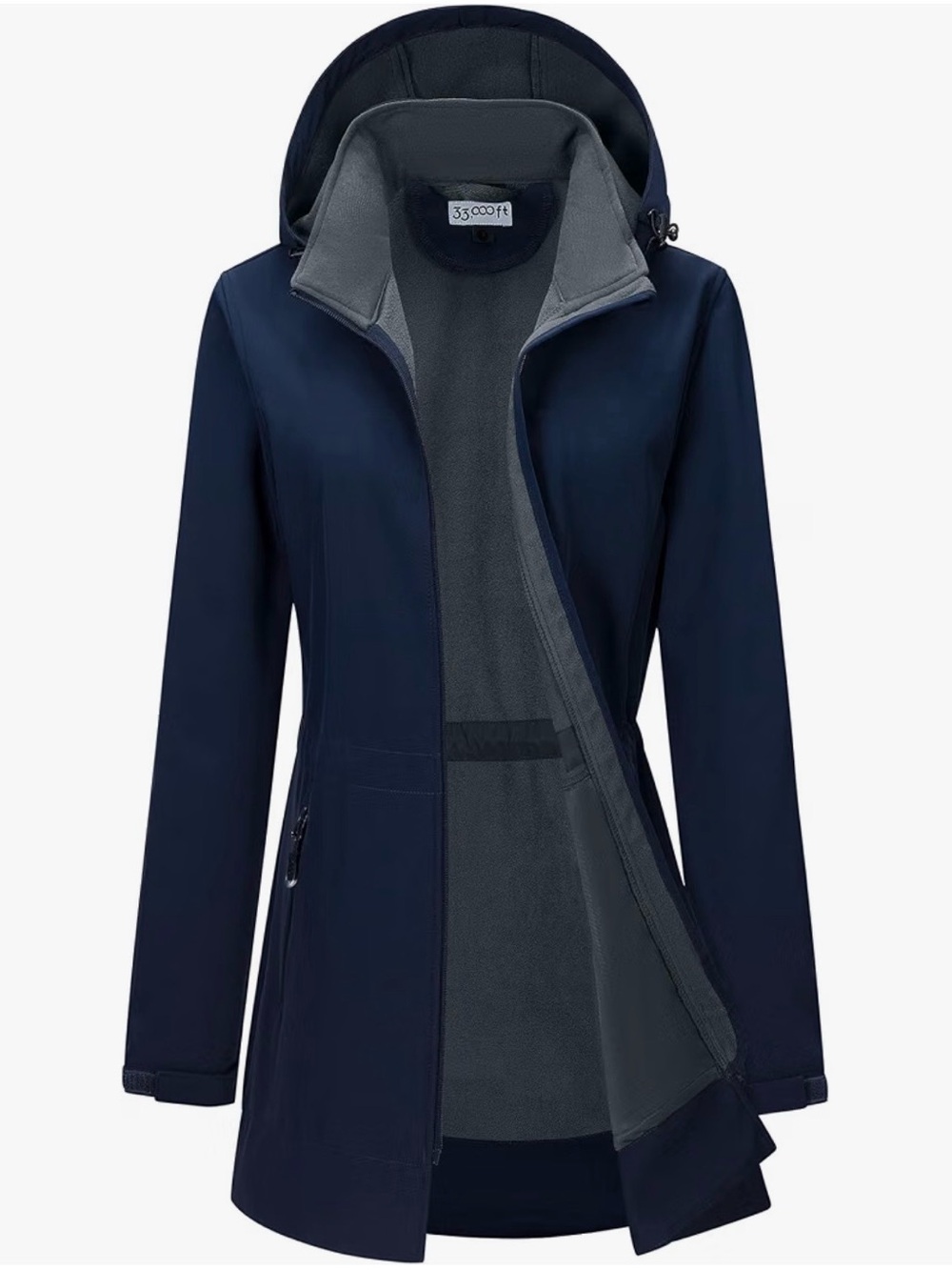 33,000ft Women's Waterproof Softshell Jacket Hooded Fleece Lined Raincoat 33000